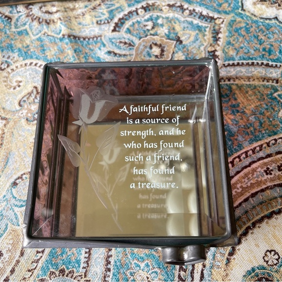 Trinket Box Leaded Glass lavender Faithful Friends - Picture 3 of 12